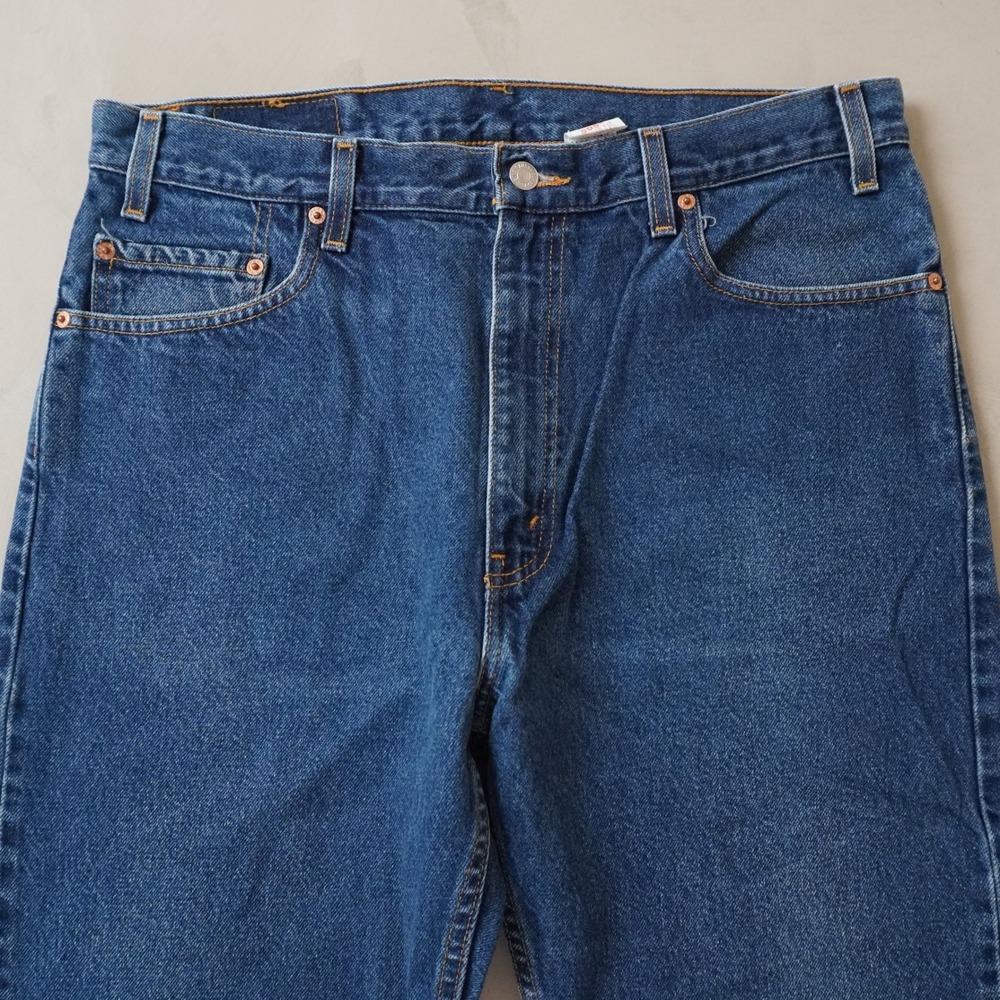 Vintage Levis 505 Jeans 36x30 Mens Blue Regular Fit Straight Leg Denim Dark - Picture 3 of 8